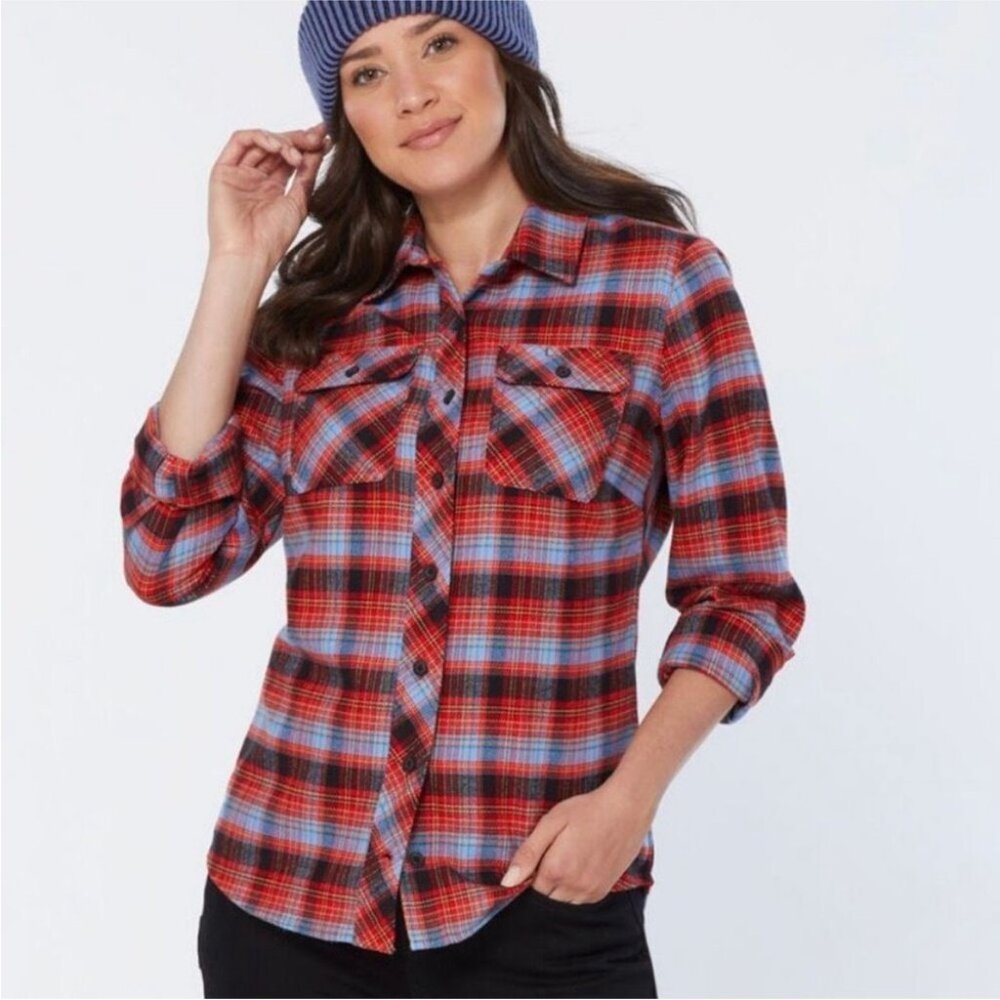 VIBRANT Red *Folklore Flannel* | Duluth Trading Co. | Size XS | EUC | Never Worn